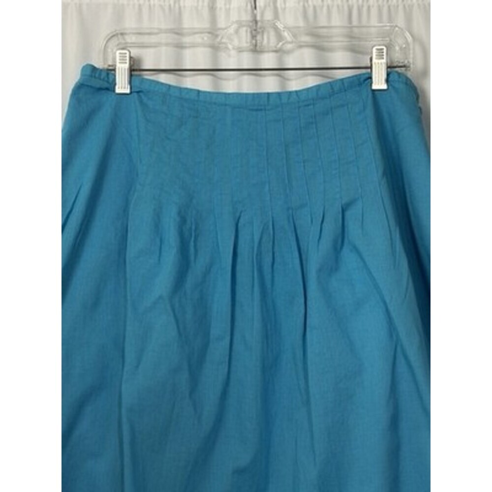 Talbots Women's Size 16 Pleated A-Line Skirt Turquoise Blue Midi Knee Length - Picture 2 of 9